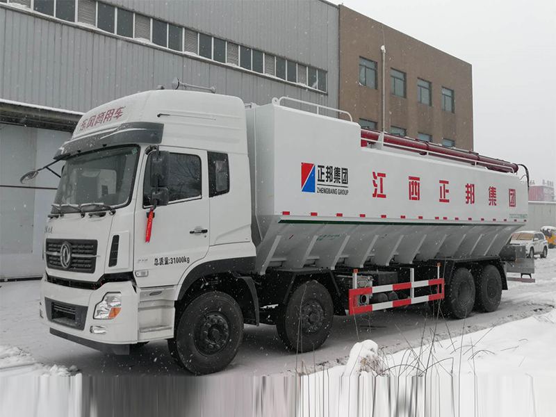 东风天龙散装饲料车20吨国六外接电，全液压卸料